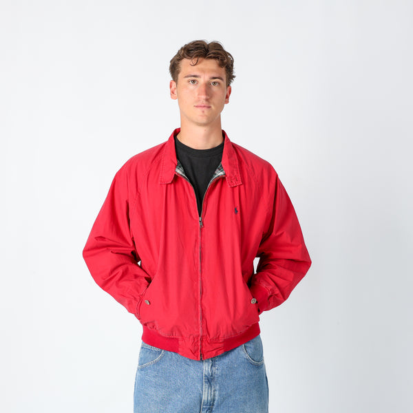 Burgundy Red 90s Polo Ralph Lauren Harrington Jacket (XL)